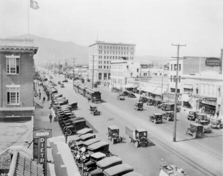 Brand Boulevard from above in Glendale 1923 California Old Photo