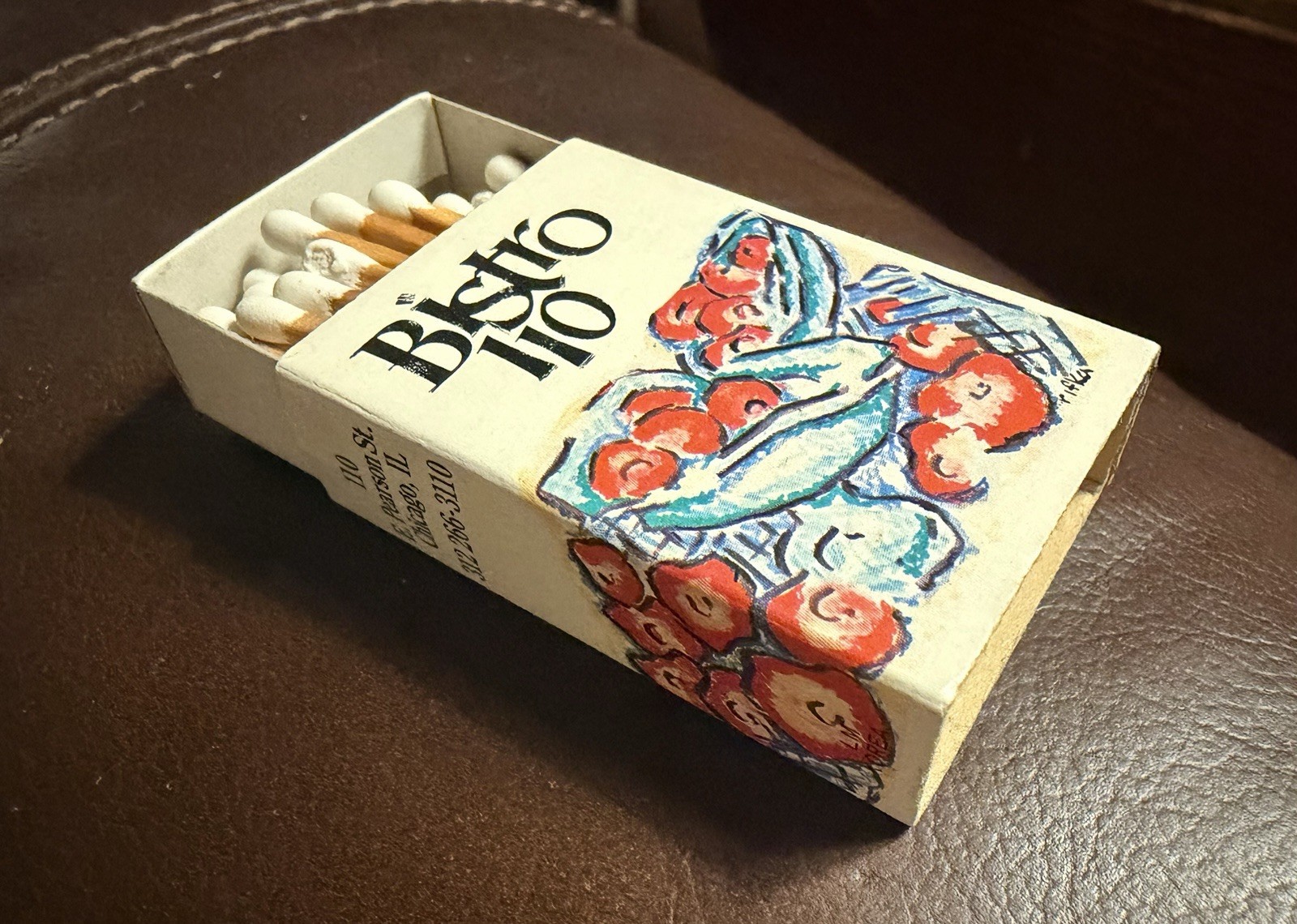 Bistro 110, Chicago, IL, Full Unstruck Matchbox