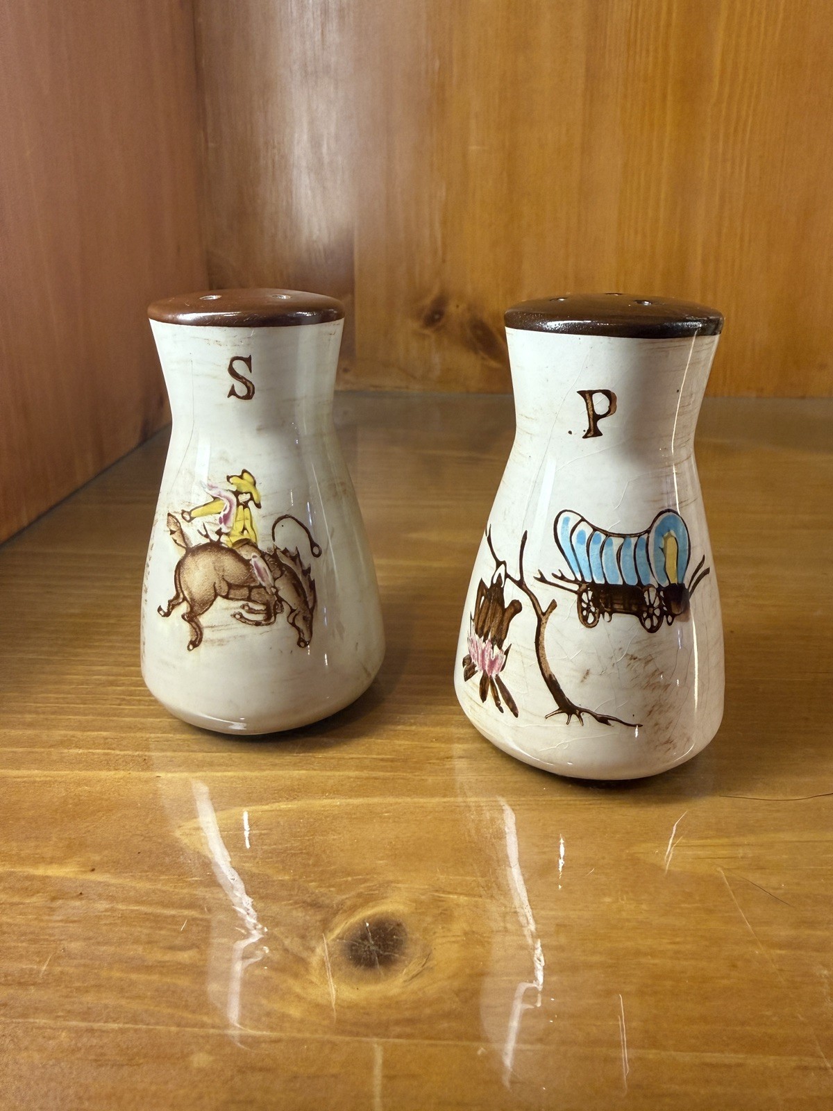 Vintage Rare Fred Roberts Nasco Del Coronado Western Cowboy Salt Pepper Shakers