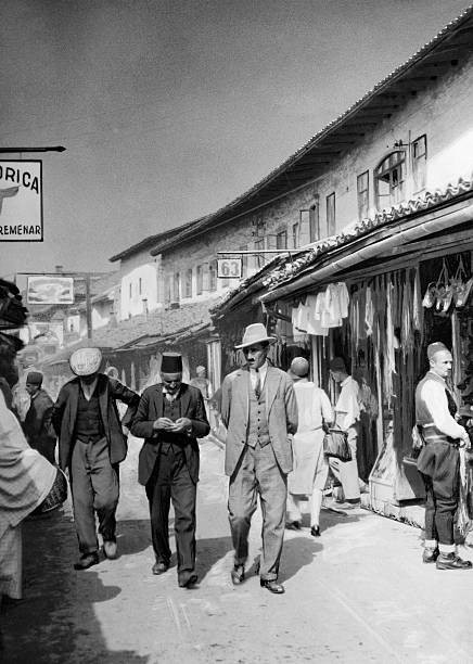Sarajevo Street scene at the bazaar 1929 Historic Old Photo