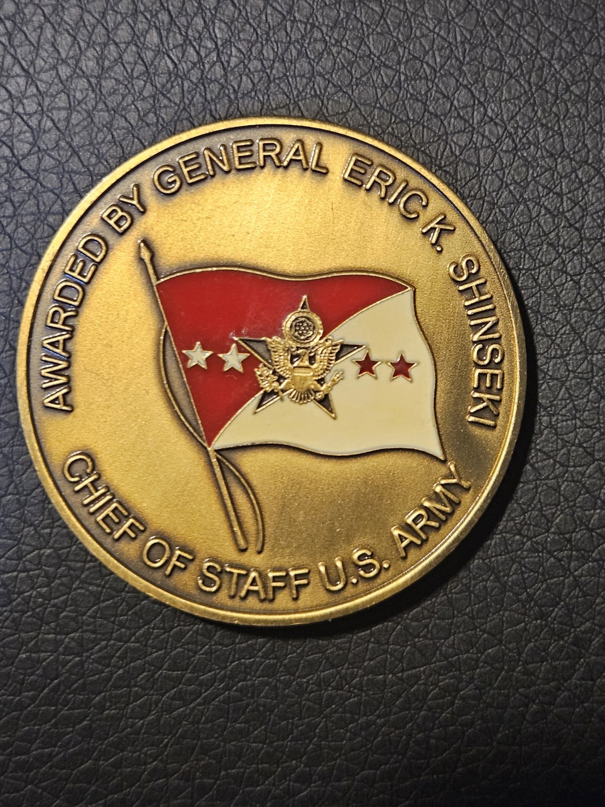 Vintage US Army Chief of Staff 4 Star General Eric Shinseki Challenge Coin