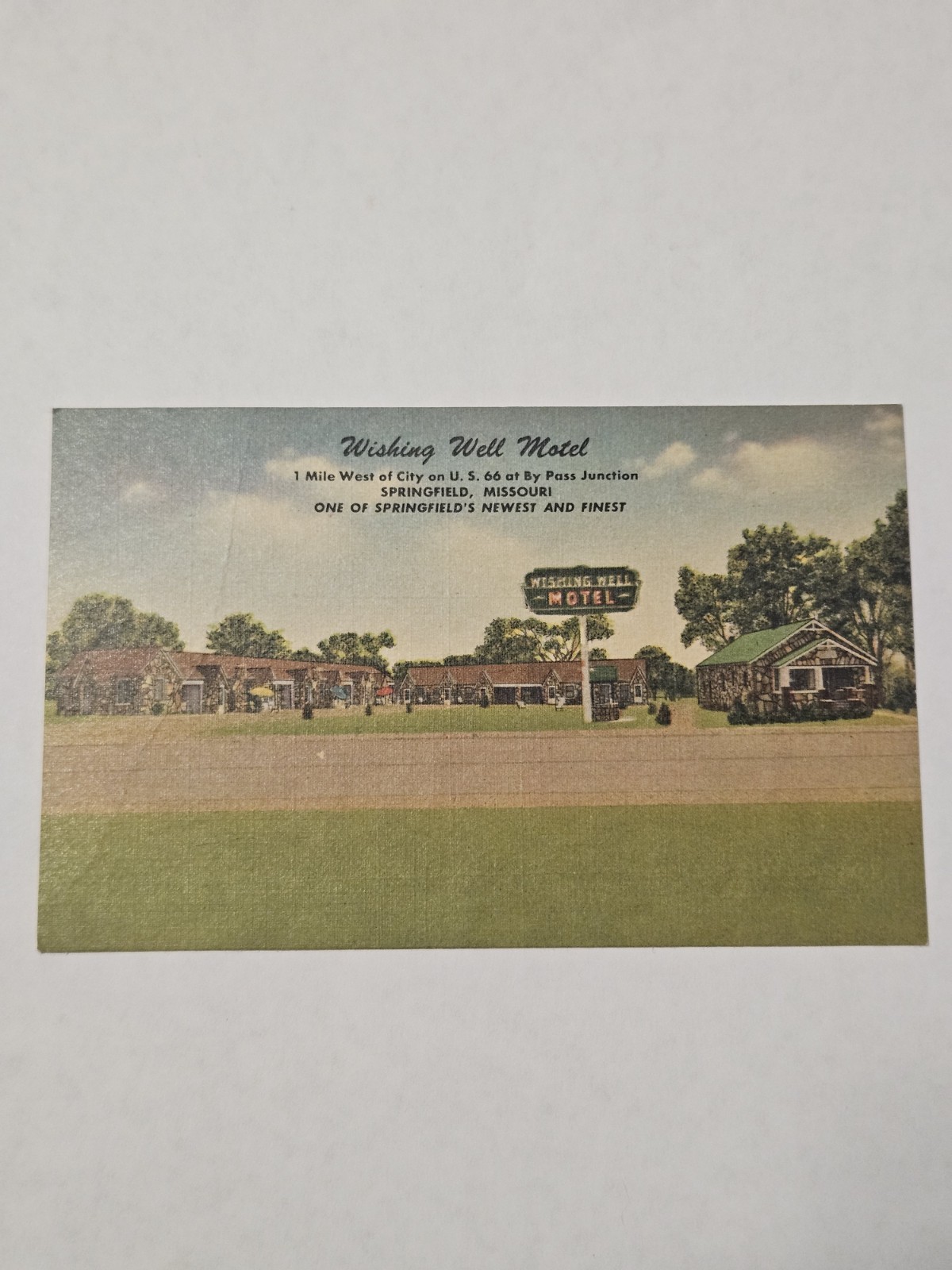 Vintage Postcard Wishing Well Motel Springfield Missouri MWM Color Litho 4