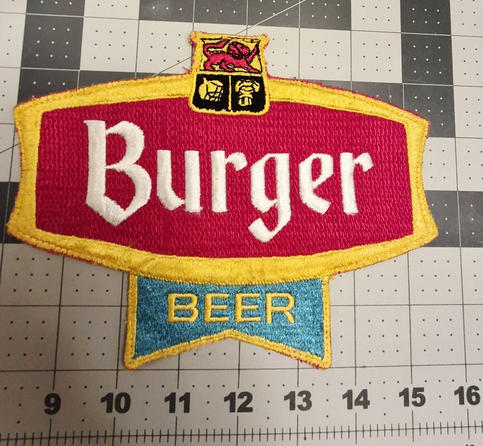 Vintage Burger Beer Brewery  Driver Jacket Patch 7.5