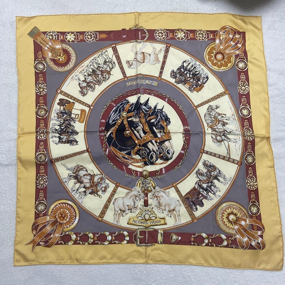HERMES-PARIS Silk Scarf With Horse Design