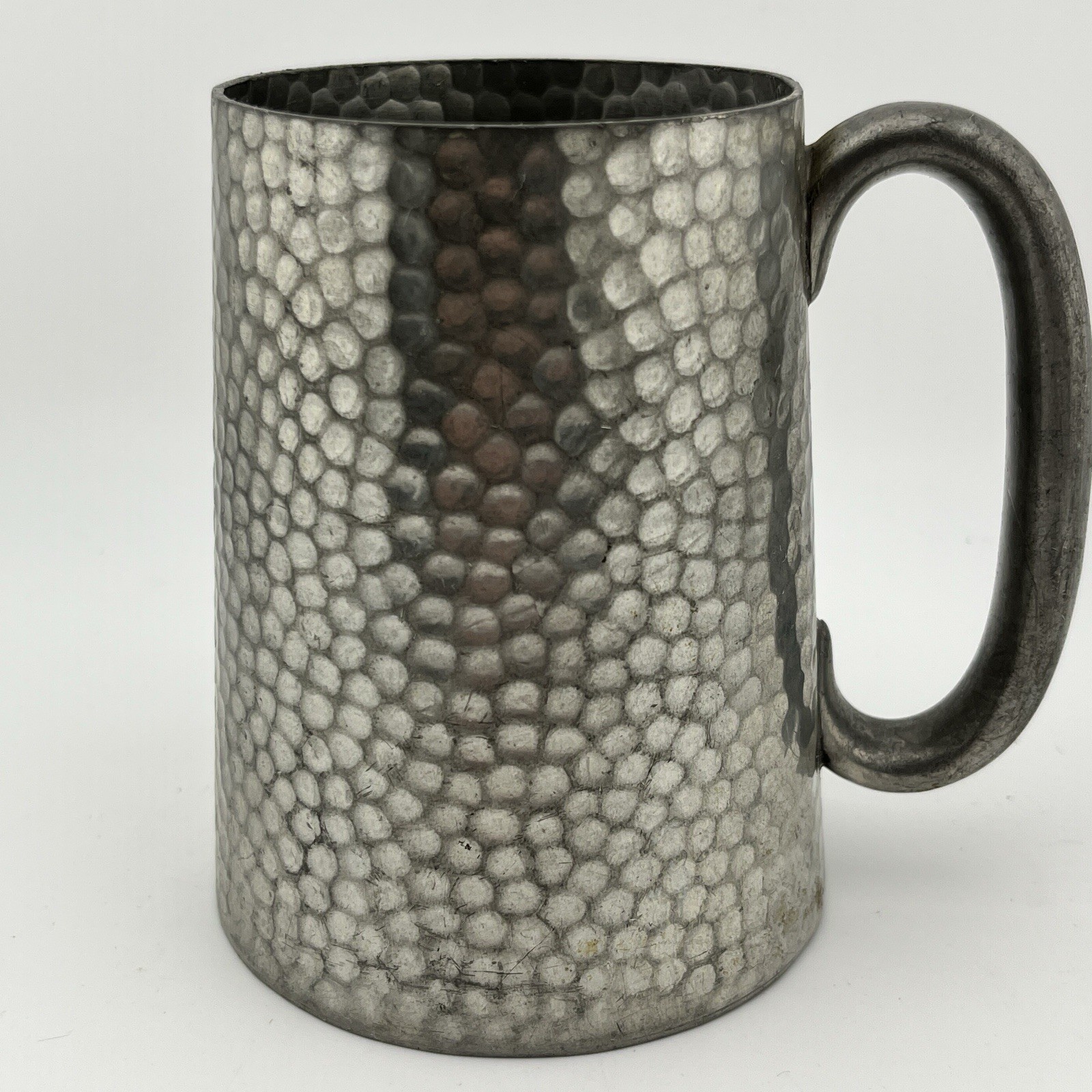 VTG A.R. Wentworth English Pewter Hammered Tankard 1 Pint Sheffield Crown Signed