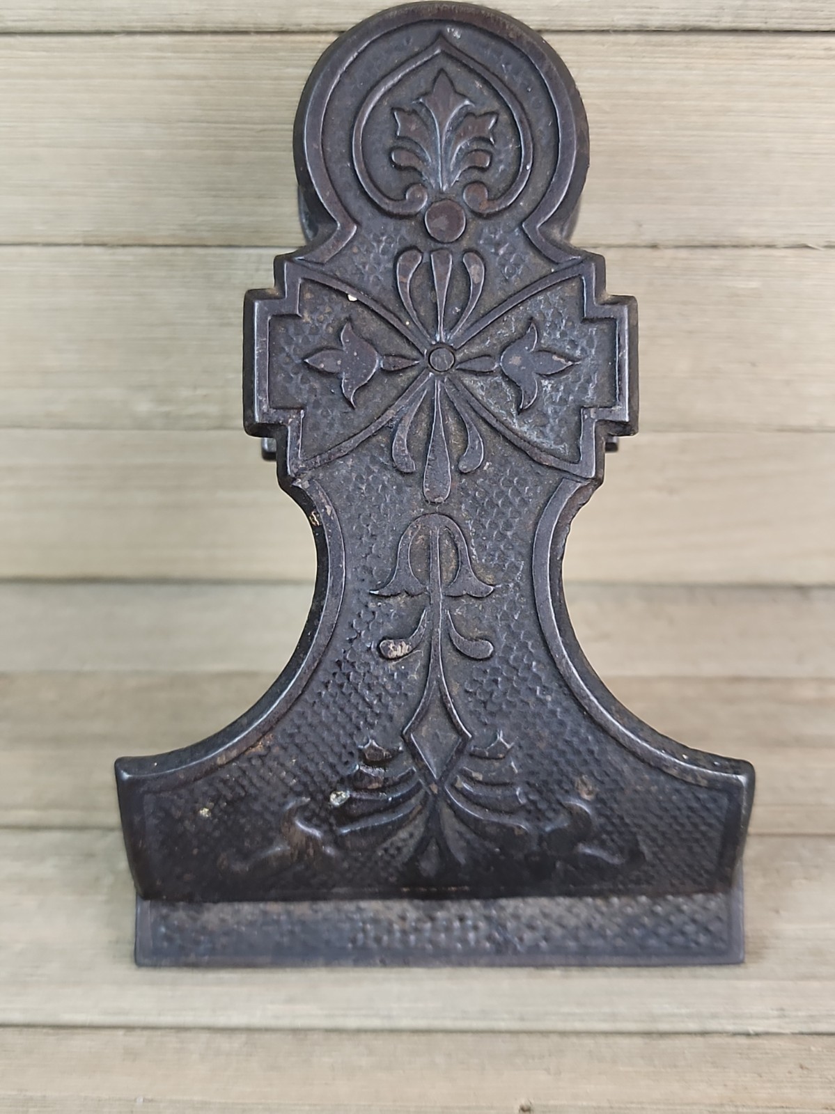 Antique Victorian Cast Iron Letter Clip Ornate Eastlake Gothic Paper Bill Holder