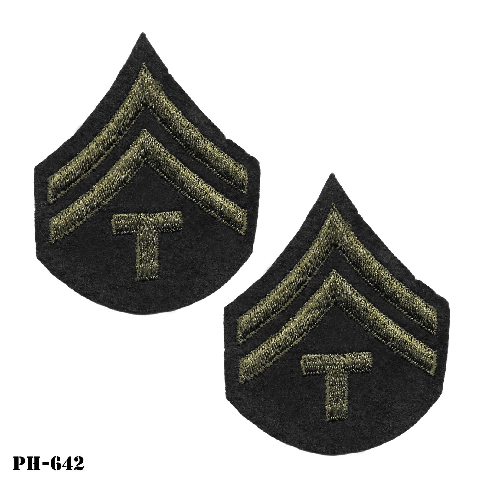 Technician 5th Grade OD Wool Patches ~ Original ~ US Army ~ NOS