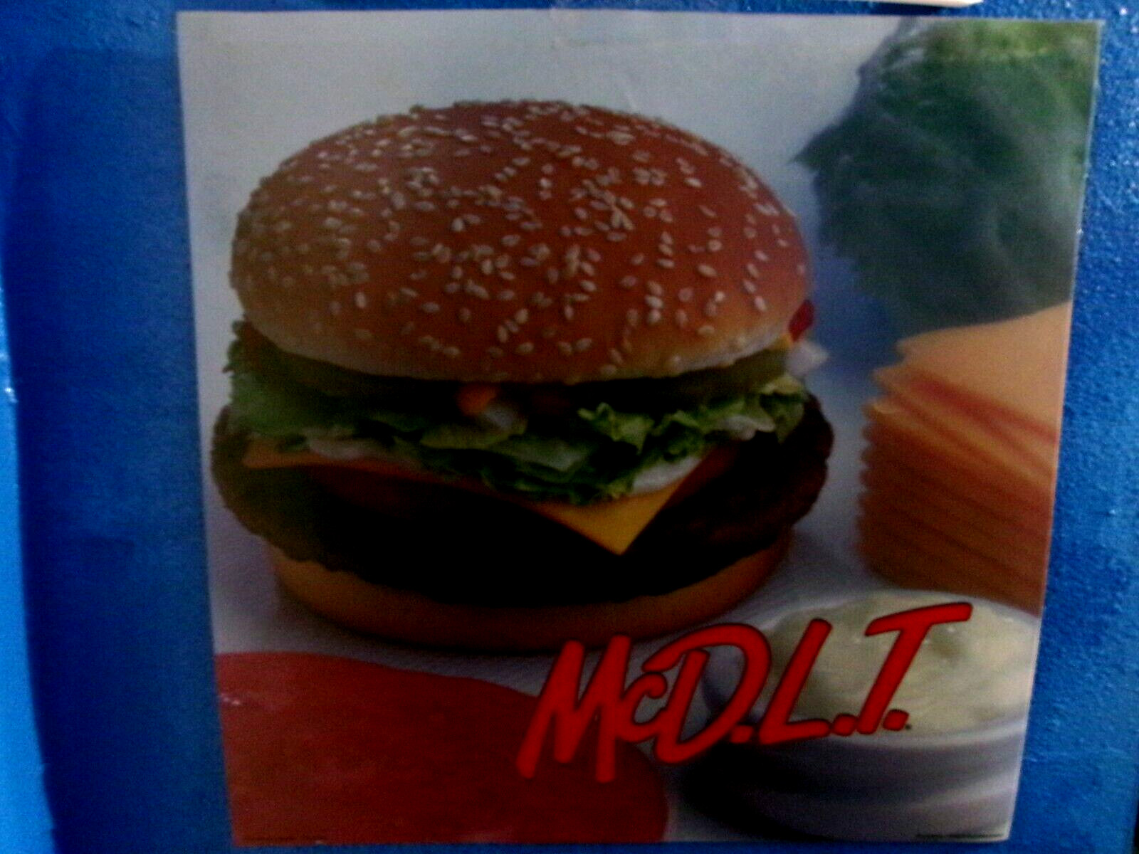 mcdonalds Mc DLT  translite  sign  21 3/4\