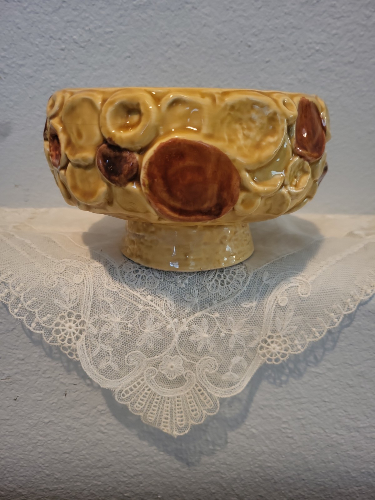 Vtg NAPCOWARE Ceramic Planter C-7693  Baubles.Bangles Mustard Yellow Planter 70s