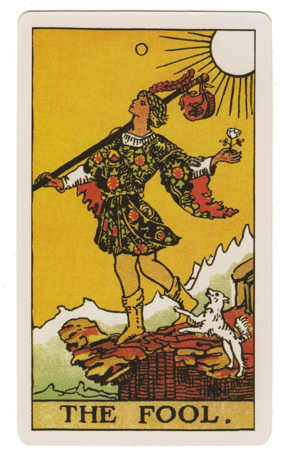 The Fool - 0, Rider Waite Single Swap Tarot Card, no ©, Original, 2¾\