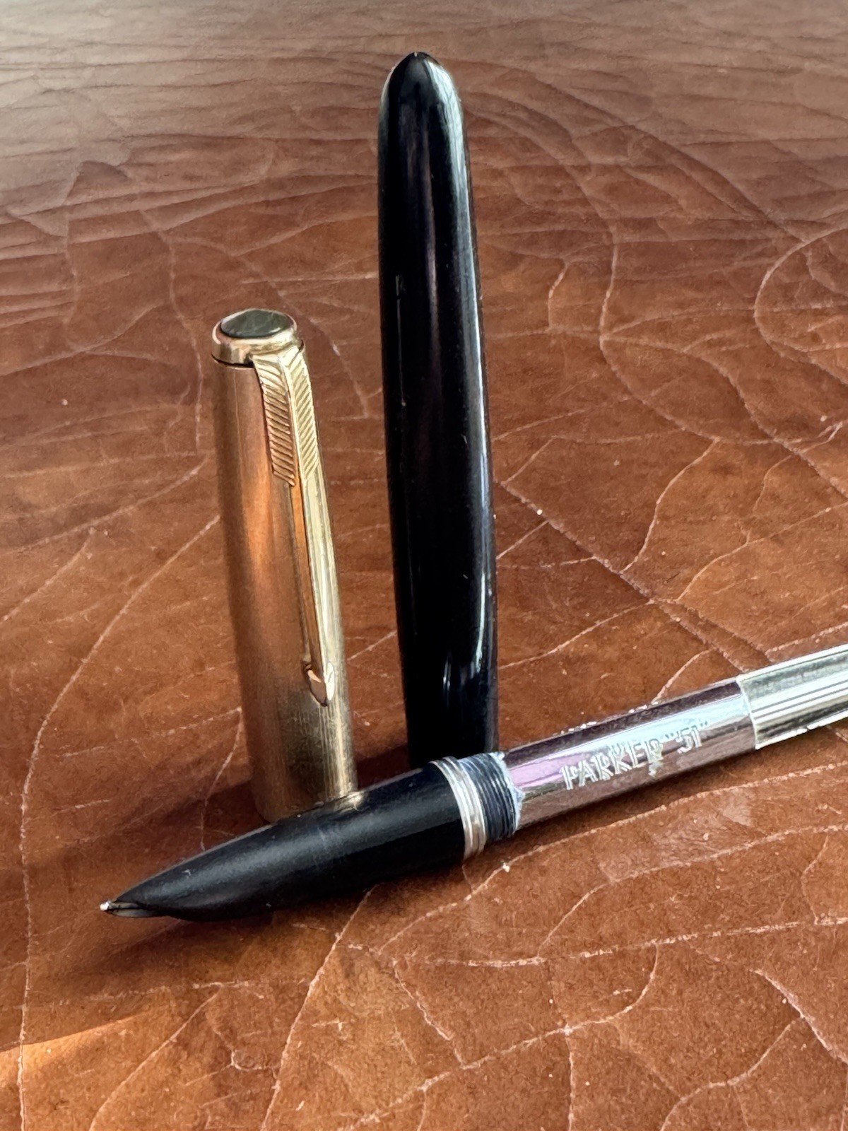 Vintage Parker 51 Fountain Pen Black Barrel 12K Gold Filled Cap For Restoration