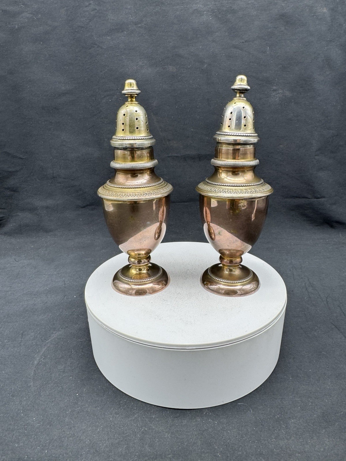 Vintage 800 Fine Silver Salt & Pepper Shakers, 4 7/8\
