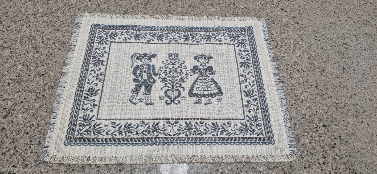 ​Vintage 1984 Austrian Folk Art Woven Sampler 70% Cotton 30% Linen 14