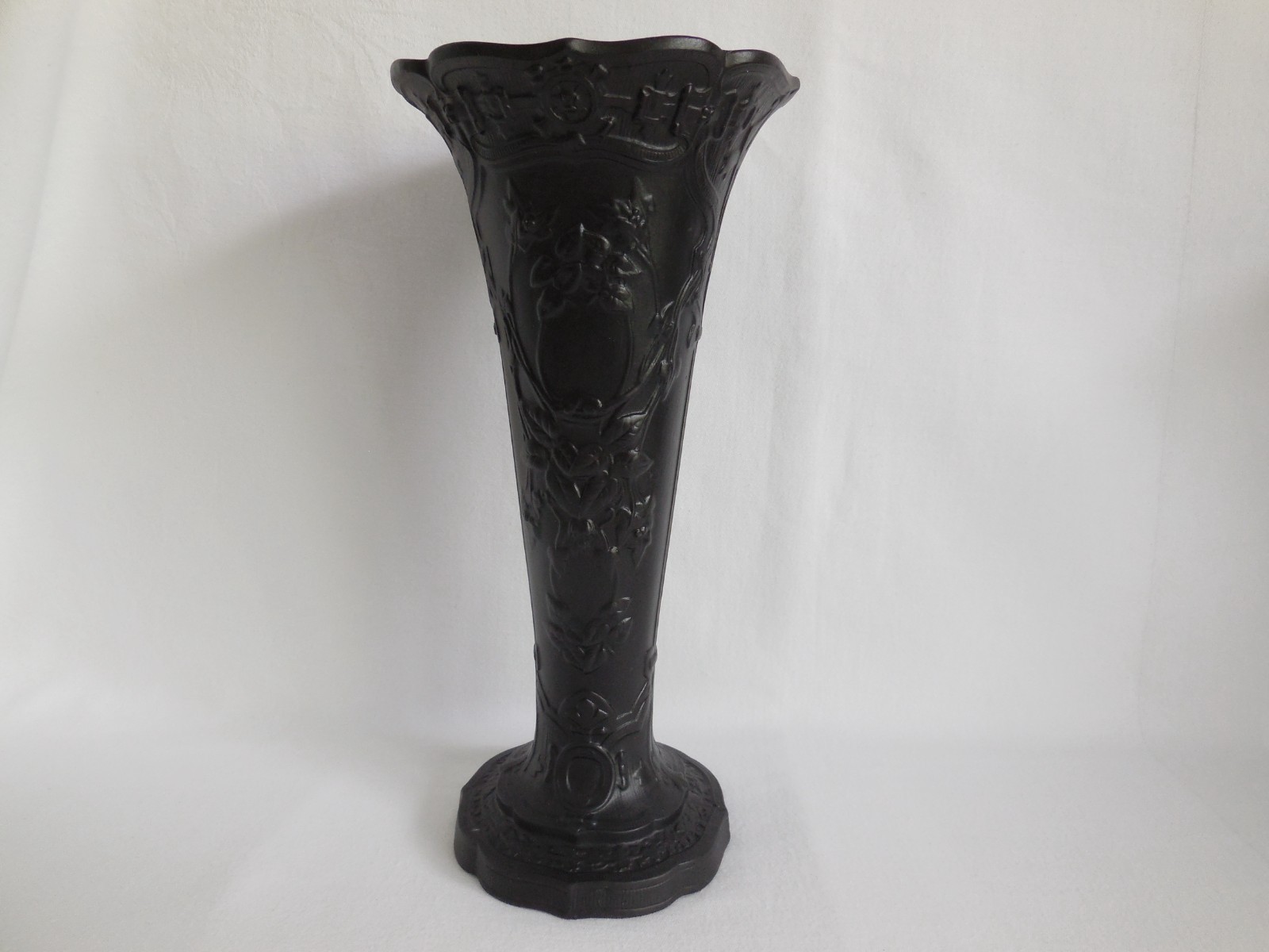 Tall Antique Wedgwood (only) Black Basalt 9.5 Inch Vase