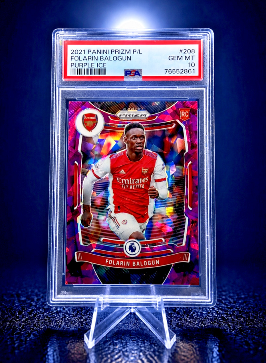 🔥 FOLARIN BALOGUN ROOKIE /49 2021 PANINI PRIZM PURPLE ICE 💎 ARSENAL #208🔥