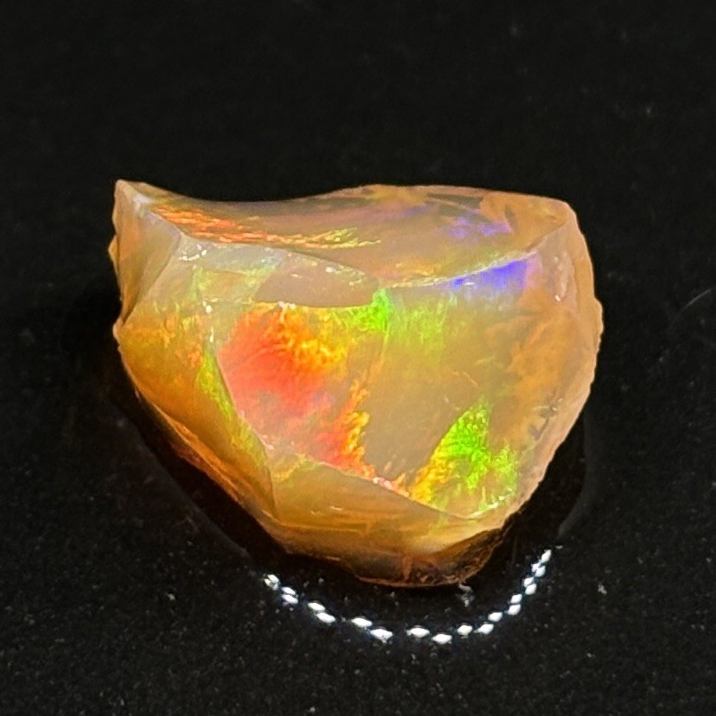 Top Tier Mexican Fire Opal Cutter With Broad Rainbow Color Flashes