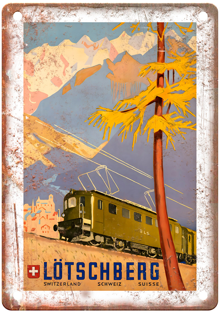 1949 Vintage Switzerland Suisse Railroad Retro Look Metal Sign ZL367