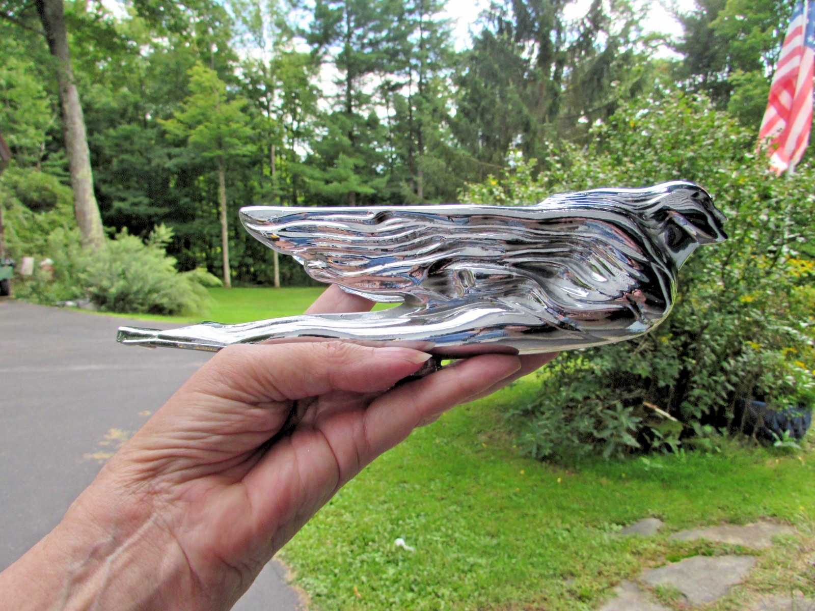1941 Cadillac Flying Goddess Hood Ornament Chrome Vintage Excellent Condition