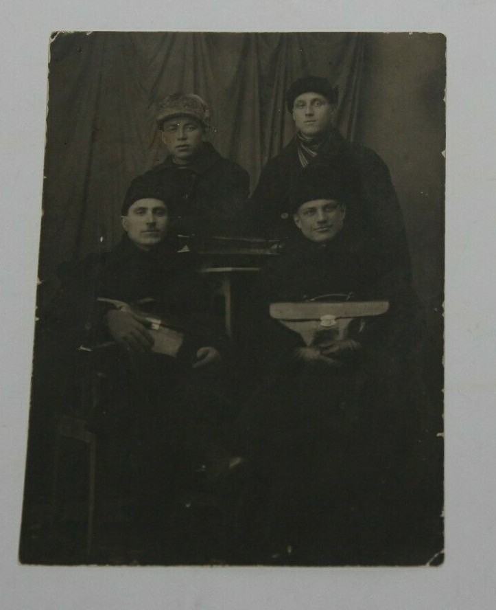 1927 vintage photo antique  Ussr Russian Soviet officials  shiny portfolios 