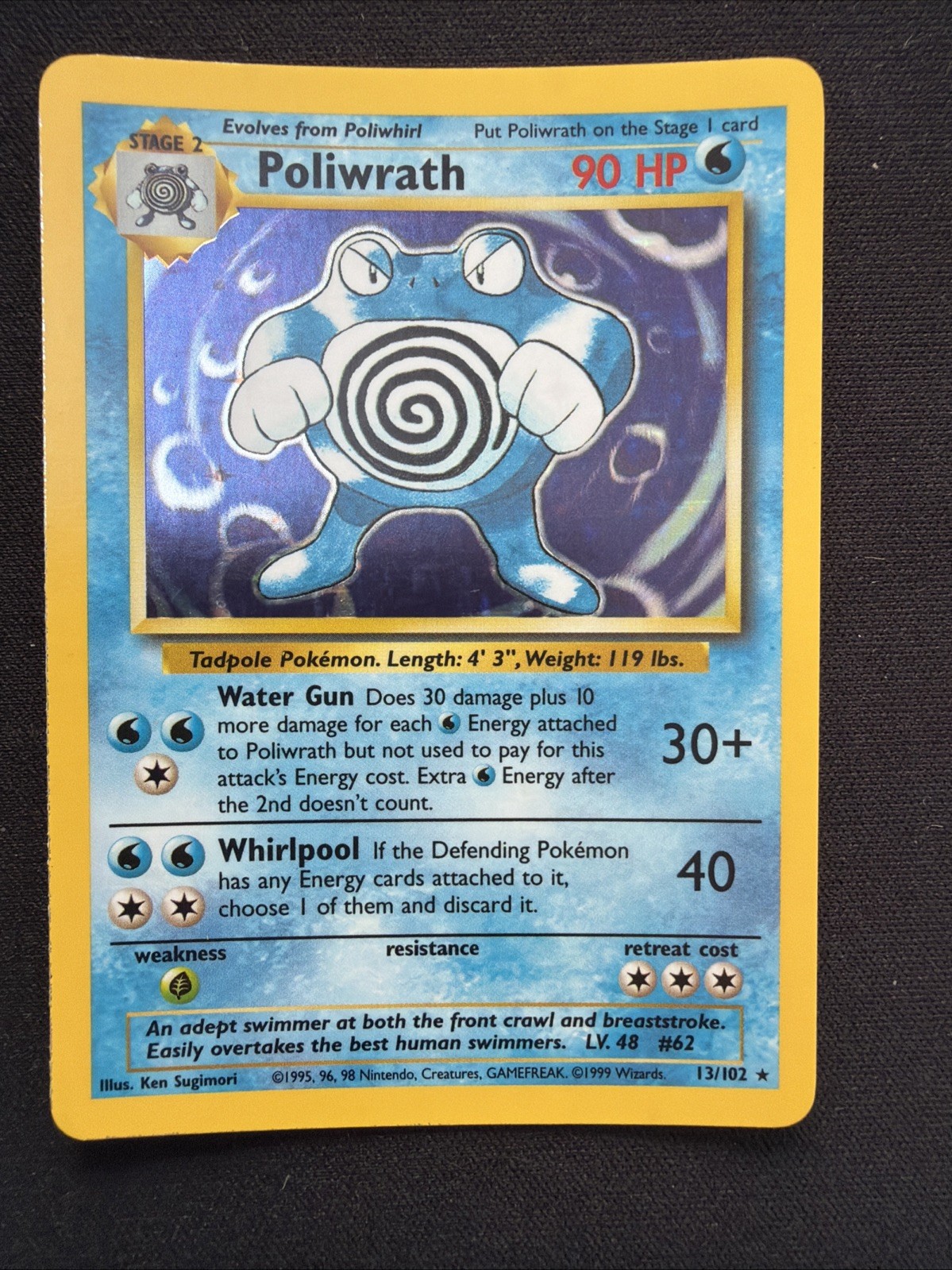 Poliwrath 13/102 Base Set Holo Rare NM/LP
