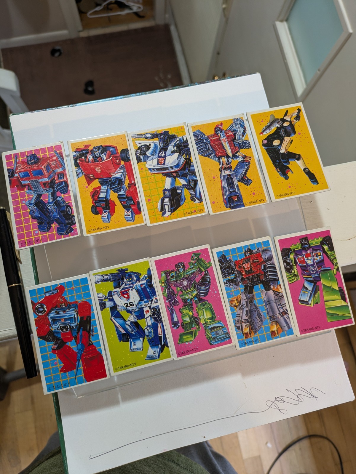 vtg 10x 1985 Takara Japan Transformers Menko Card Lot Optimus Prime Rookie