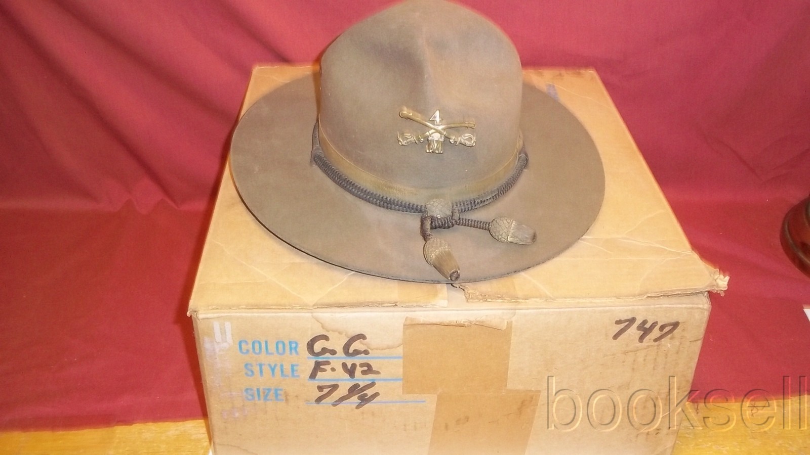 ORIGINAL AND RARE 1900S STETSON M1911 4TH CAVALRY M TROOP OFFICERS CAMPAIGN HAT