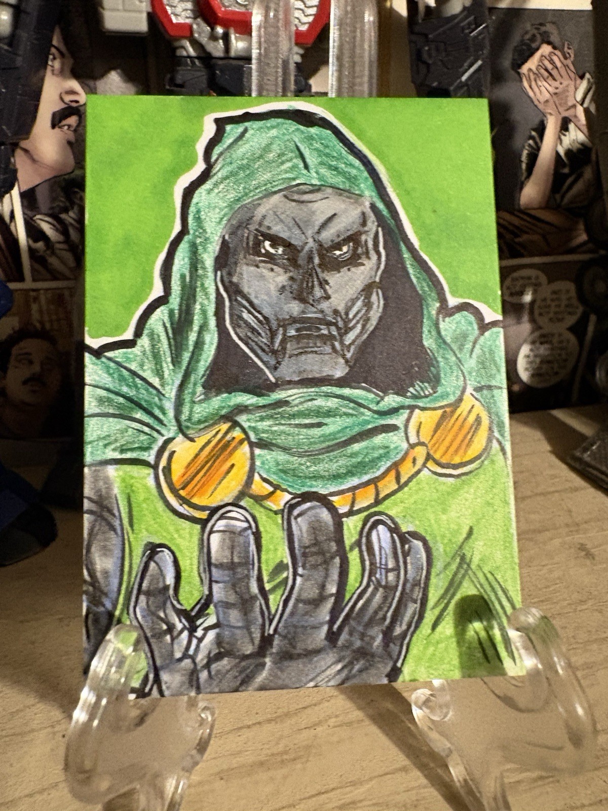 Nate Rosado Signed Original Hand Drawn Doctor Doom Marvel Sketch Card 2026 1/1