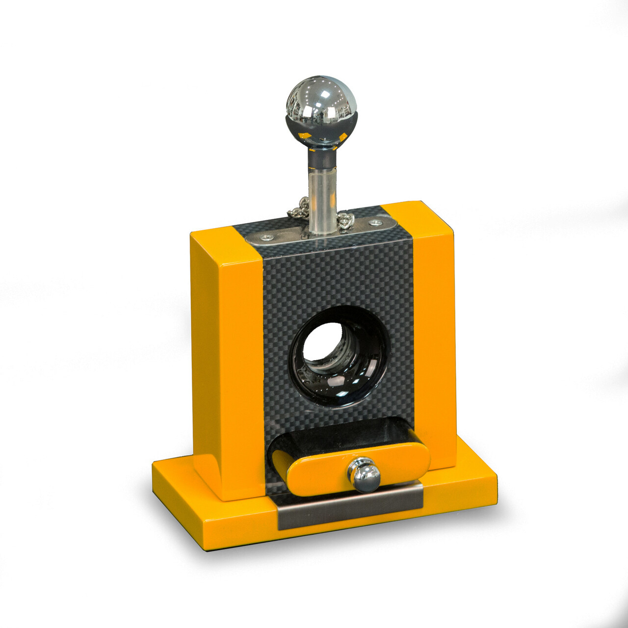 Bey-Berk Cigar Cutter W/Drawer Yellow & Carbon Fiber Color