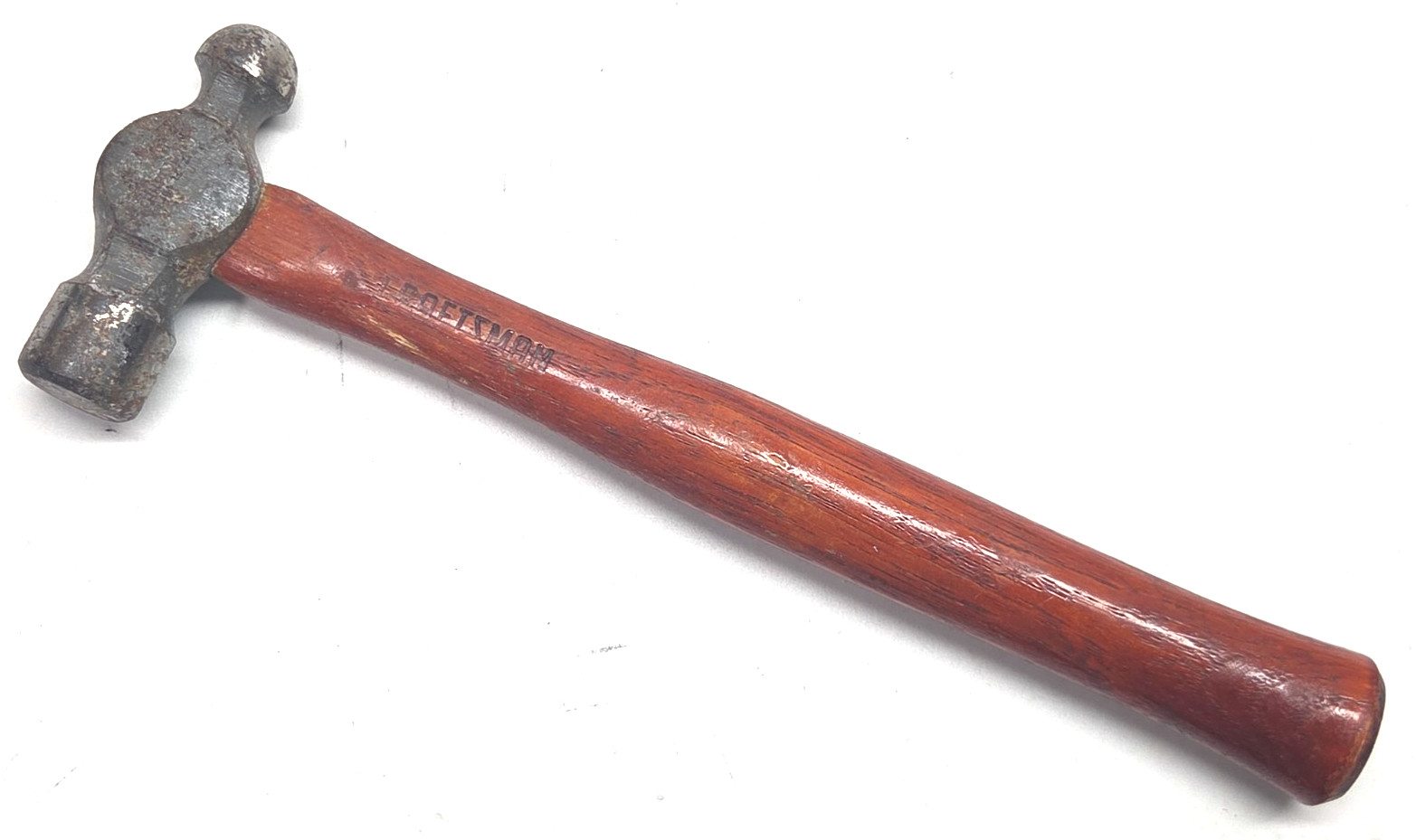 Vintage Craftsman 12 oz Ball Peen Hammer 38464 Red Wood Handle Surface Rust