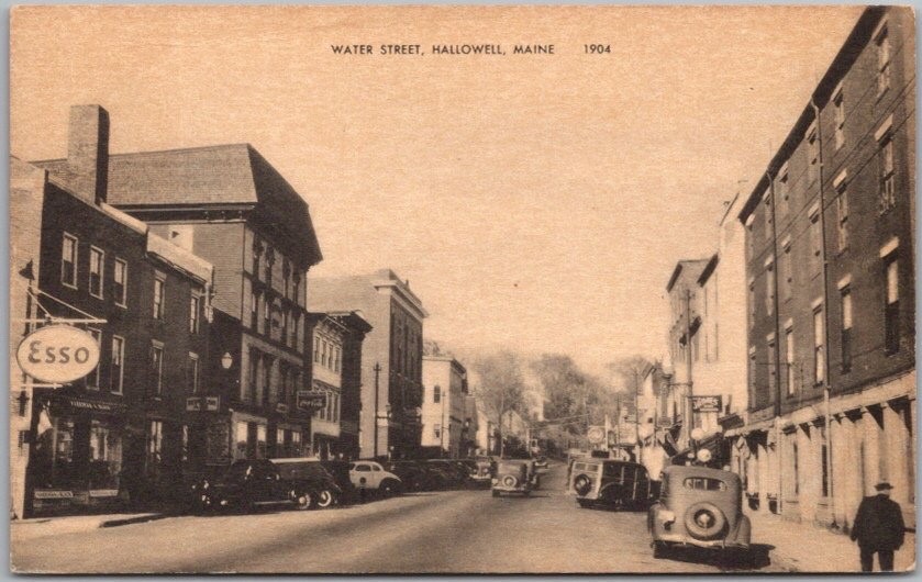 Vintage 1940s HALLOWELL, Maine Postcard 