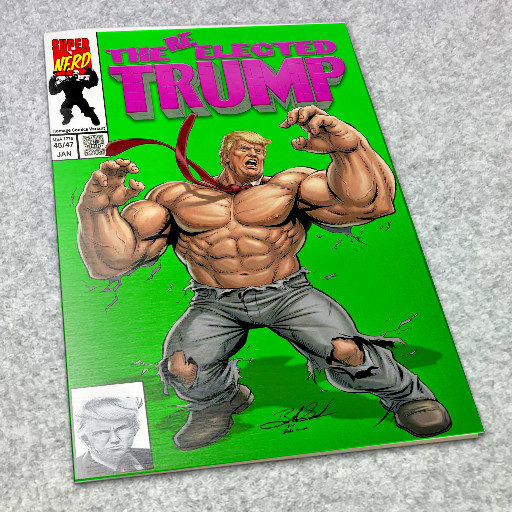 RARE REMASTERED SILVER Metal Donald Trump HULK 377 ORIGINAL Homage COMIC
