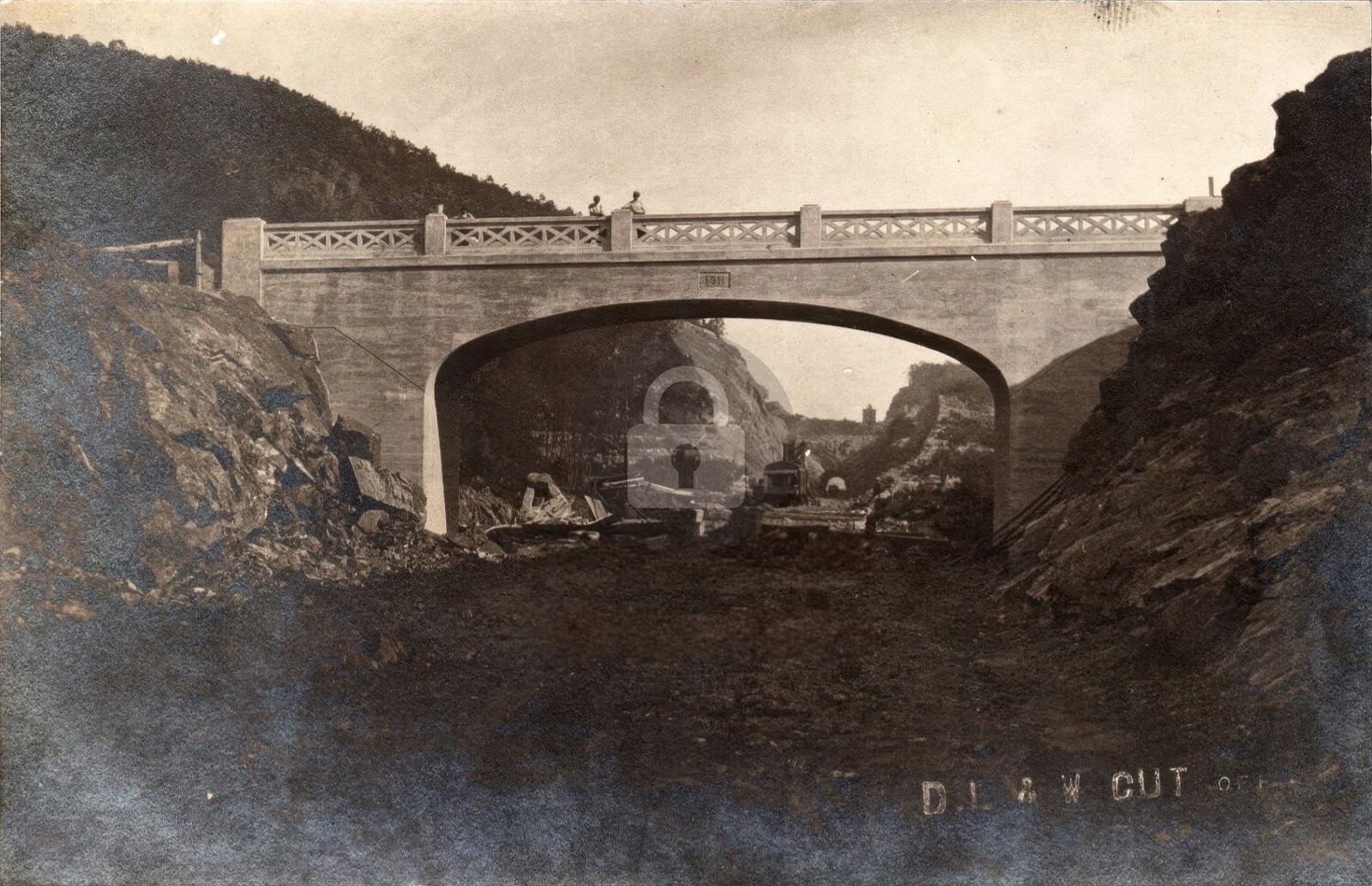 c1910 NJ NY DL&W Lackawanna Cut-Off Train Bridge RPPC Photo Postcard Copy