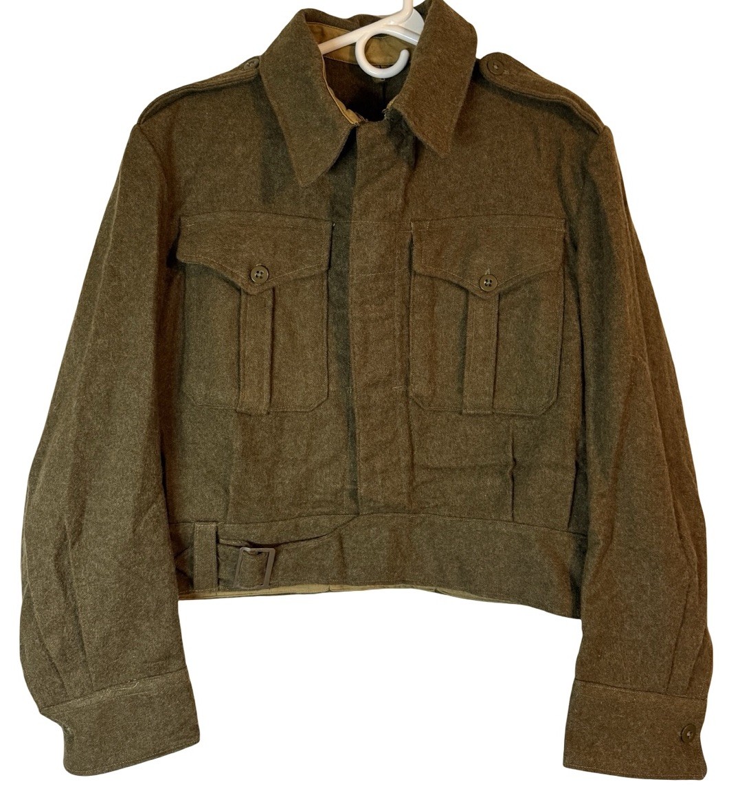 M.E. Vintage British Battledress Jacket 700 Size 8 1952 Army Camo Green Women *