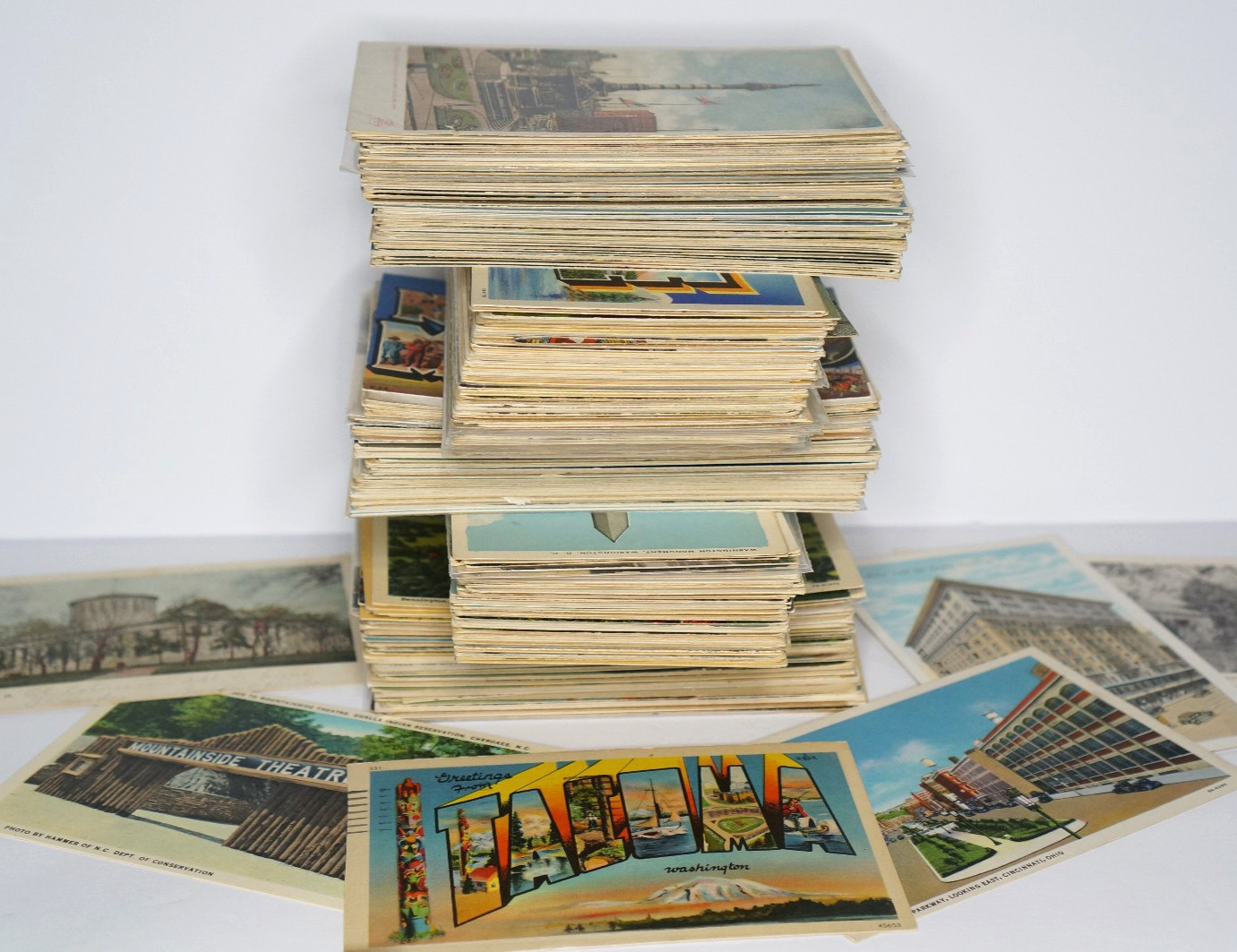 Vintage POSTCARDS Lot 500 USA Views Standard Size Linen & Older Huge Post Cards