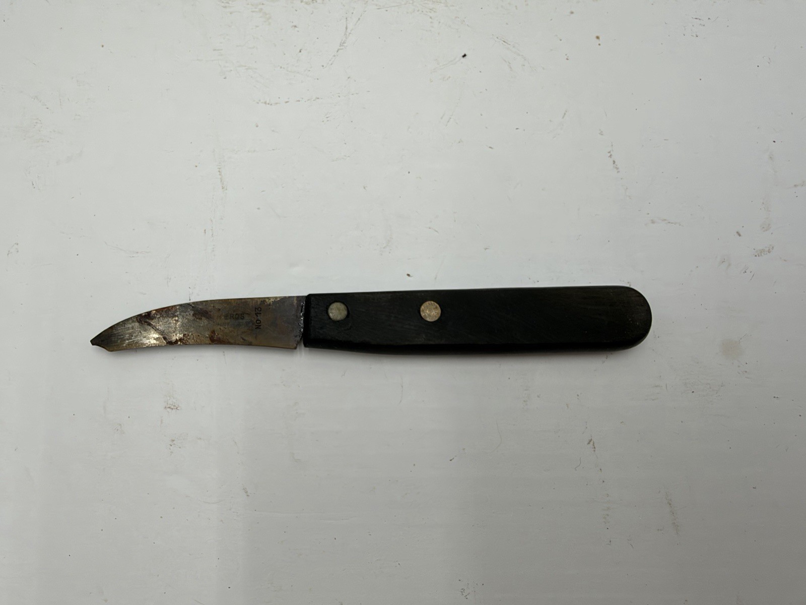 Vintage Wester Bros No 13 Germany Curved Cobbler Leather Trimming Knife 6.5”