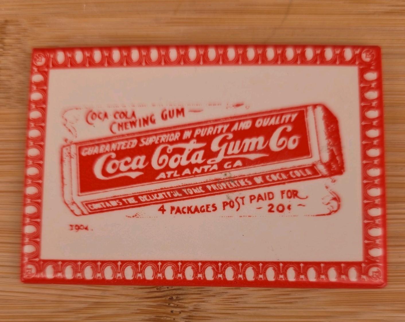 Vintage Coca-Cola Gum Co Pocket Mirror 1904 Advertising Design Reproduction