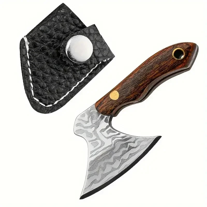 Mini EDC Small Axe Stainless Steel Portable Key Chain, Compact Pocket Hatchet De