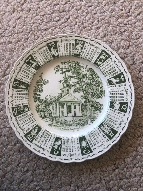 12 VTG ROYAL STAFFORDSHIRE-God Bless This House  ZODIAC SIGN CALENDAR PLATE 9