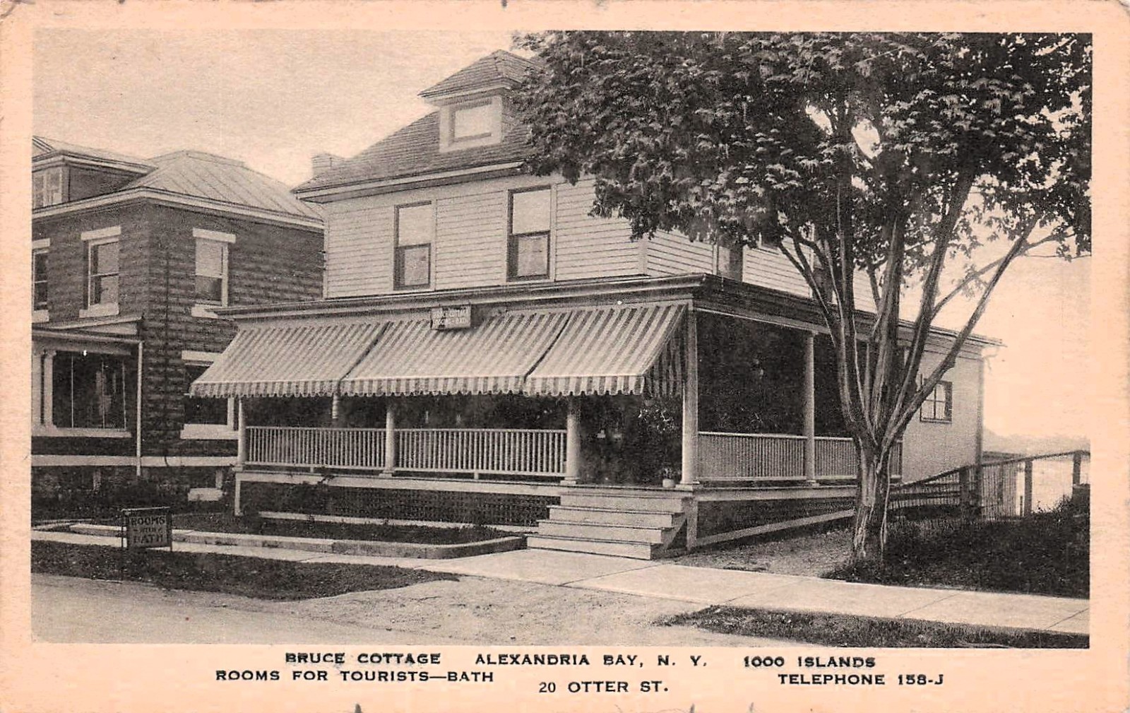 Bruce Cottage Alexandria Bay New York 1000 Islands Main Street Vtg Postcard J11