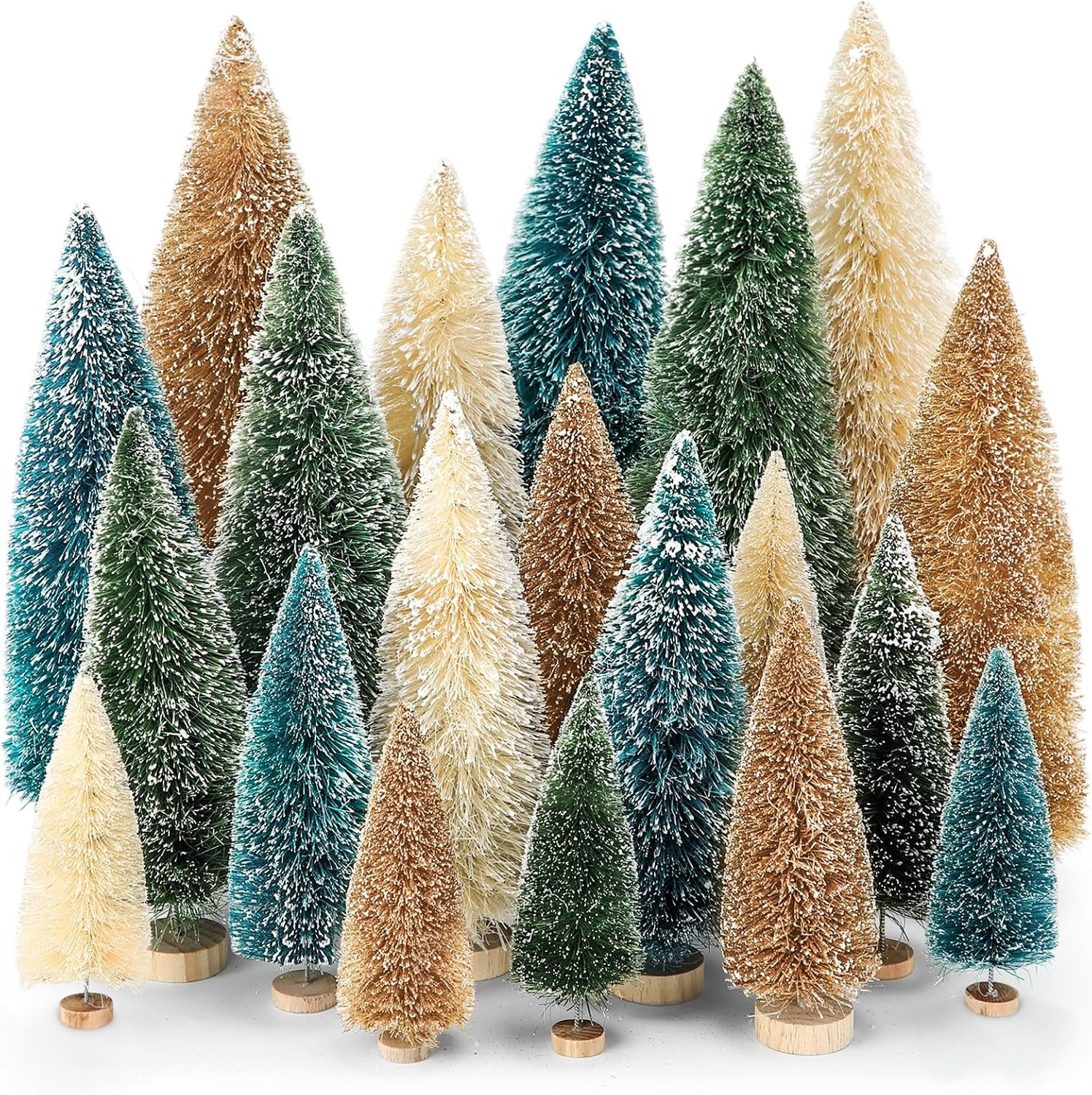 20 Pcs Bottle Brush Christmas Trees Miniature Tree