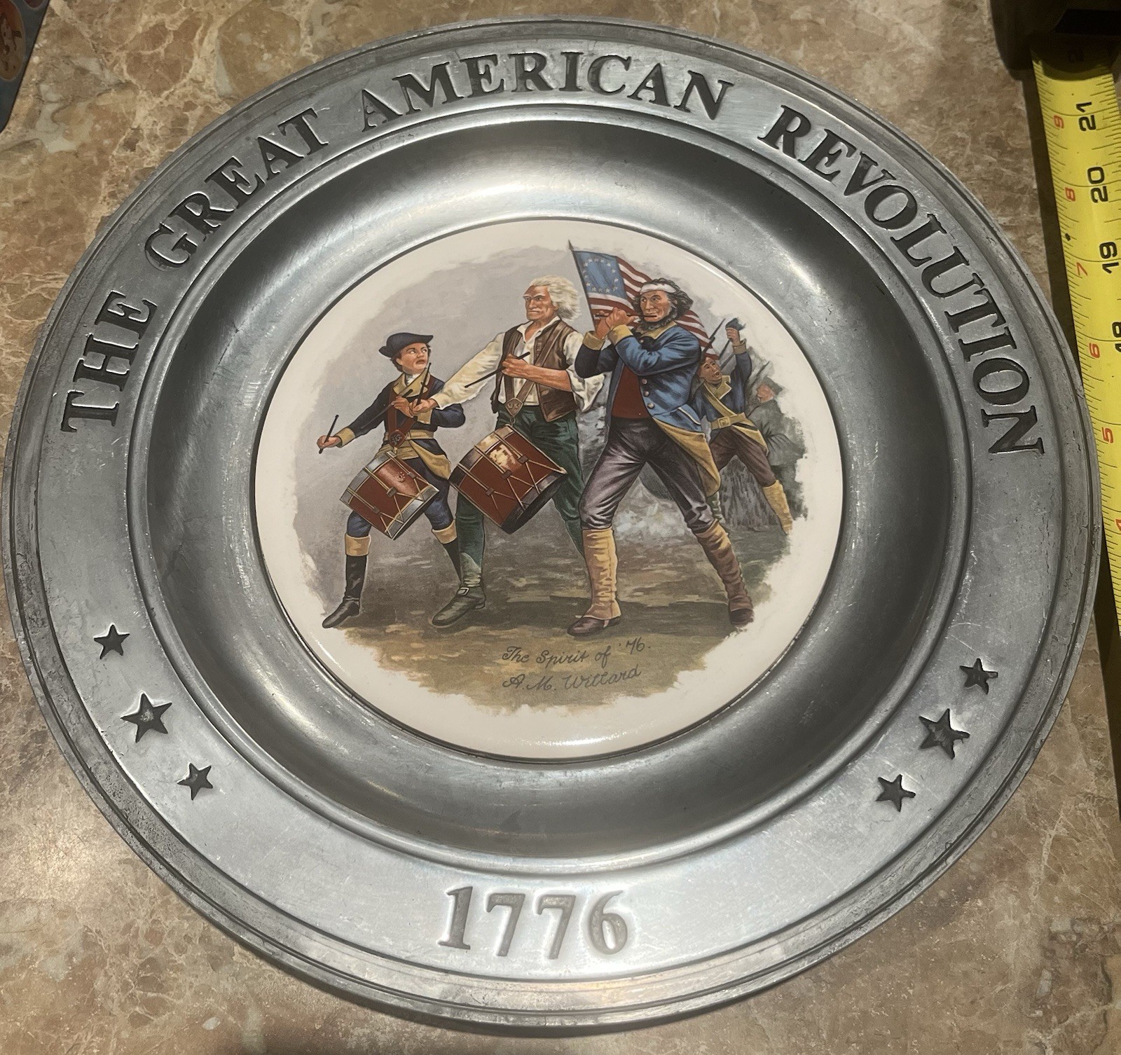 Vintage 1776 The Great American Revolution Pewter John Trumbull 10.5\