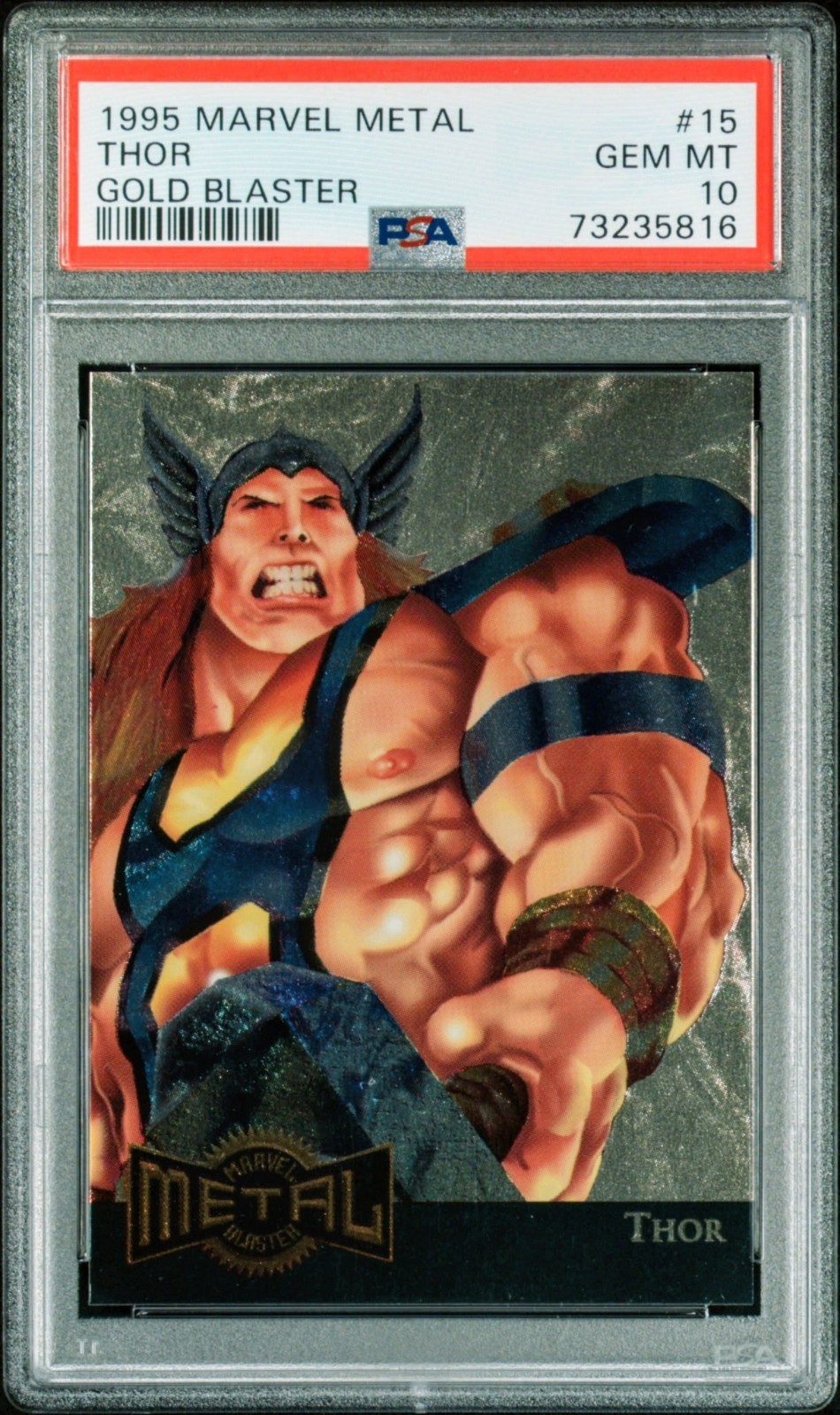 1995 Marvel Metal THOR Gold Blaster PSA 10 Precious Gems Doomsday MCU First PMG