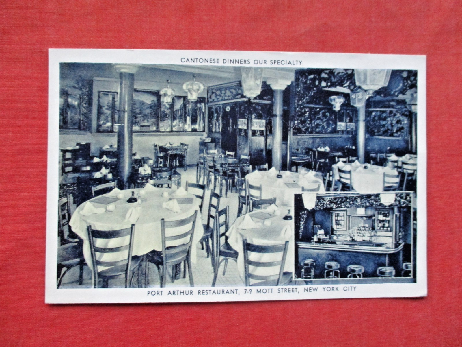 PORT ARTHUR RESTAURANT, 7-9 Mott St, New York, CANTONESE, postcard    A 31