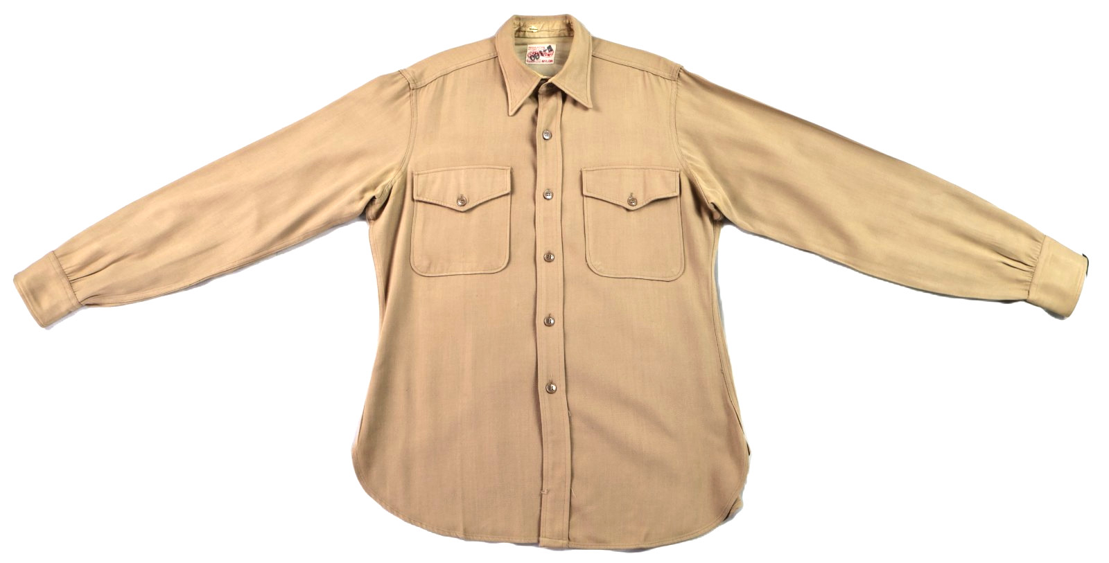 Vintage 60s CREIGHTON Men’s L Beige USAF USMC Marine Military Army Uniform Shirt