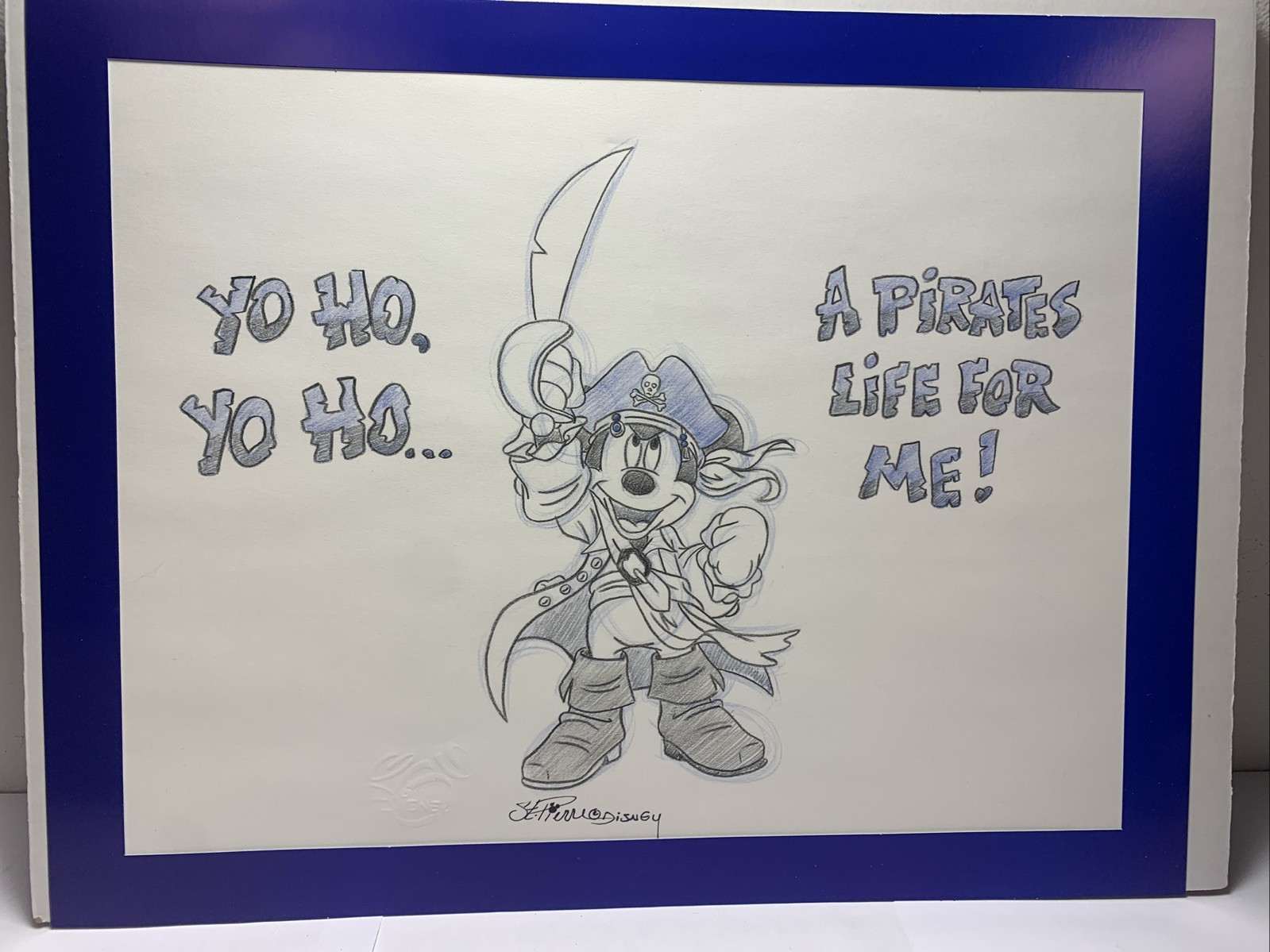 Pirate Mickey Art-A Pirates Life For Me. Autographed By Disney Artist St. Pierre