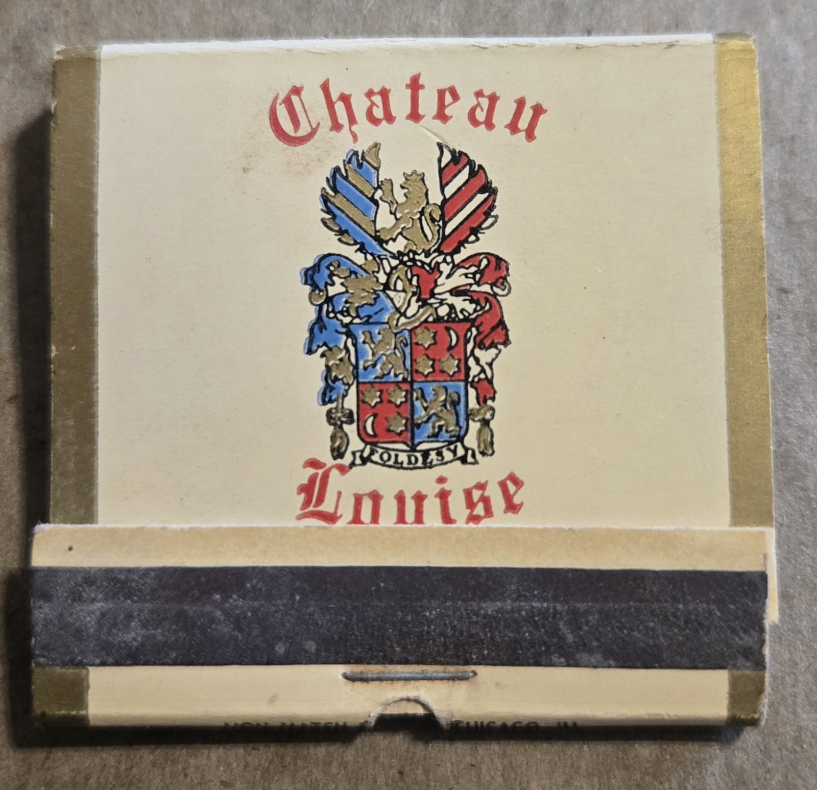 Chateau Louise Resort Lodge, Dundee, IL Vtg Unused Feature Matchbook K72 