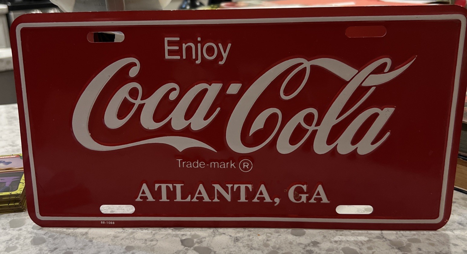 Coca Cola Atlanta Georgia License Plate Booster Aluminum 