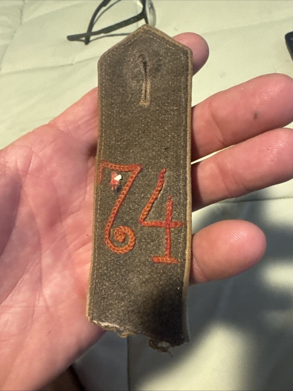 WWI GERMAN  BAVARIAN  SHOULDER BOARD 74th Infantry Rare Military Relic Souvenir