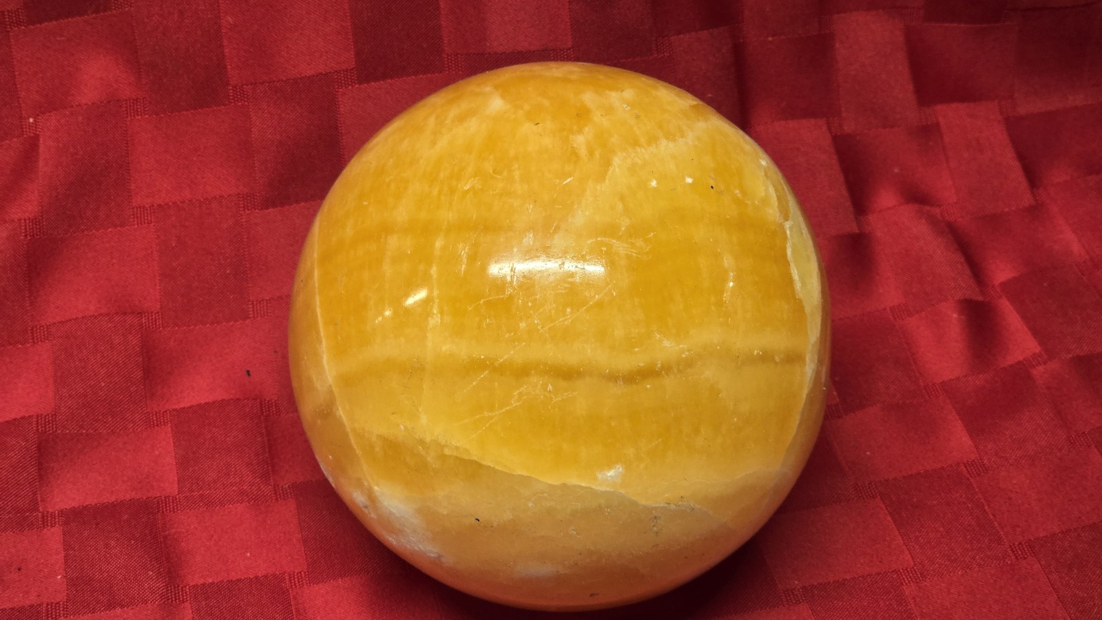 Large Orange Honey Calcite Crystal Sphere Ball 3.3kg 5\