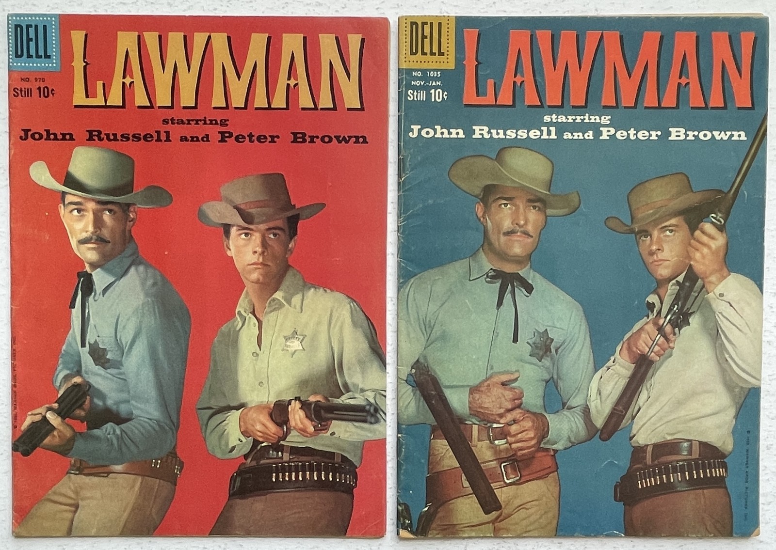 Lawman #970, 1035 (Four Color). Dell Silver Age Western Photo Covers. 1958/1960